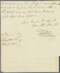 Thomas Porter to Jane Porter, autograph letter signed