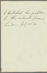 Robert Stewart, Lord Castlereagh to Miss Porter, autograph letter third person