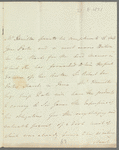 Mr. Hamilton to Jane Porter, autograph letter third person