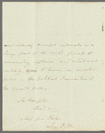 Mr. Hamilton to Jane Porter, autograph letter third person