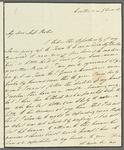 Sophie Birch to Jane Porter, autograph letter signed