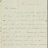 Charles Richard Vaughan to Jane Porter, autograph letter signed