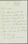 Sir William Knighton to Anne Lindsay, Lady Barnard, autograph letter signed