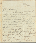 Sir Alexander George Woodford to Miss Porter, autograph letter signed