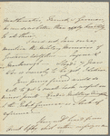 Sir Alexander George Woodford to Miss Porter, autograph letter signed