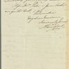 Sir Alexander George Woodford to Miss Porter, autograph letter signed