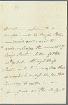 George Canning to Miss Porter, autograph letter third person