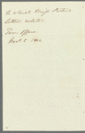 George Canning to Miss Porter, autograph letter third person