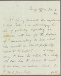 George Canning to Jane Porter, autograph letter third person