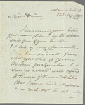 John Malcolm to Jane Porter, autograph letter signed