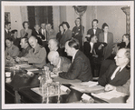 Ralph Bunche among a group of international representatives, at Dumbarton Oaks, in Georgetown, Washington, D.C.