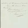 Charles Bagot to Jane Porter, autograph letter signed