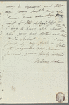 Rebecca Patterson to Miss Porter, autograph letter signed