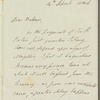 Henry Rolleston to Miss Porter, autograph letter signed