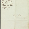 Henry Rolleston to Miss Porter, autograph letter signed