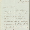 Henry Rolleston to Miss Porter, autograph letter signed