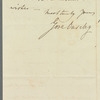 Sir Gore Ouseley to Miss Porter, autograph letter signed