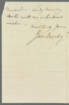 Sir Gore Ouseley to Miss Porter, autograph letter signed