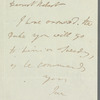 Jane Porter to Robert Ker Porter, autograph note signed
