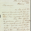 Sir Daniel Bayley to Miss Porter, autograph letter signed