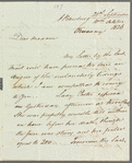 Sir Daniel Bayley to Miss Porter, autograph letter signed
