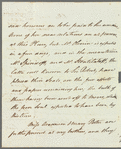 Sir Daniel Bayley to Miss Porter, autograph letter signed