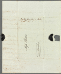 Sir Daniel Bayley to Miss Porter, autograph letter signed