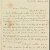 R. Banks to Miss Porter, autograph letter signed