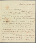 R. Banks to Miss Porter, autograph letter signed