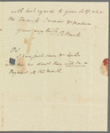 R. Banks to Miss Porter, autograph letter signed