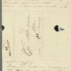 Olivia Etherington to Jane Porter, autograph letter signed