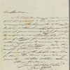 George Essell to Miss Porter, autograph letter signed