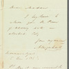 Alexander Urquhart to Miss Porter, autograph letter signed
