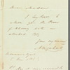 Alexander Urquhart to Miss Porter, autograph letter signed