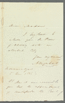 Alexander Urquhart to Miss Porter, autograph letter signed