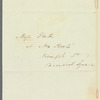 Alexander Urquhart to Miss Porter, autograph letter signed