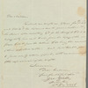 George Essell to Jane Porter, autograph letter signed