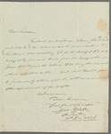 George Essell to Jane Porter, autograph letter signed