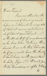 Saith Satoore to Jane Porter, autograph letter signed