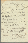 Saith Satoore to Jane Porter, autograph letter signed