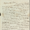 John Ranking to Jane Porter, autograph letter signed