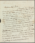 John Ranking to Jane Porter, autograph letter signed