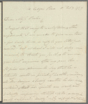 Louisa Lyon to Miss Porter, autograph letter signed