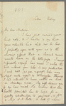 Chauncy Hare Townshend to Jane Porter, autograph letter signed