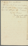 Chauncy Hare Townshend to Jane Porter, autograph letter signed