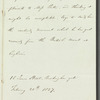 William Henry Smyth to Miss Porter, autograph letter third person