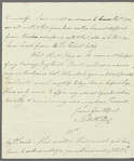 Saith Satoore to Jane Porter, autograph letter signed