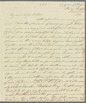 Millecent Thomas to Miss Porter, autograph letter signed