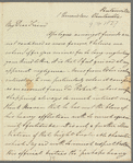 Saith Satoore to Jane Porter, autograph letter signed