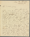 Olivia Etherington to Jane Porter, autograph letter signed